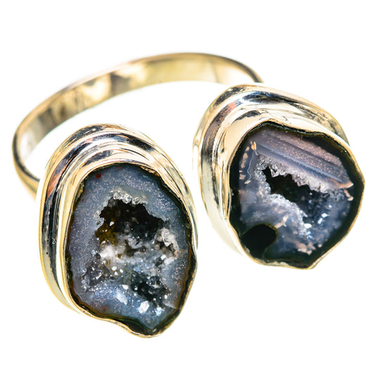 Coconut Geode Druzy Rings handcrafted by Ana Silver Co - RING108131 - Photo 2