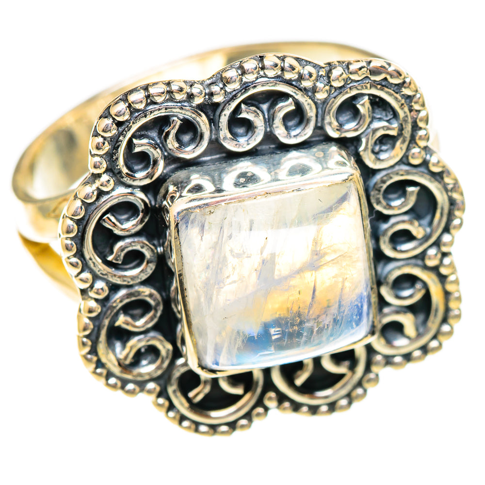 Rainbow Moonstone Rings handcrafted by Ana Silver Co - RING108132 - Photo 2