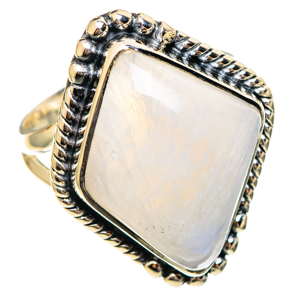 Rainbow Moonstone Rings handcrafted by Ana Silver Co - RING108133 - Photo 2