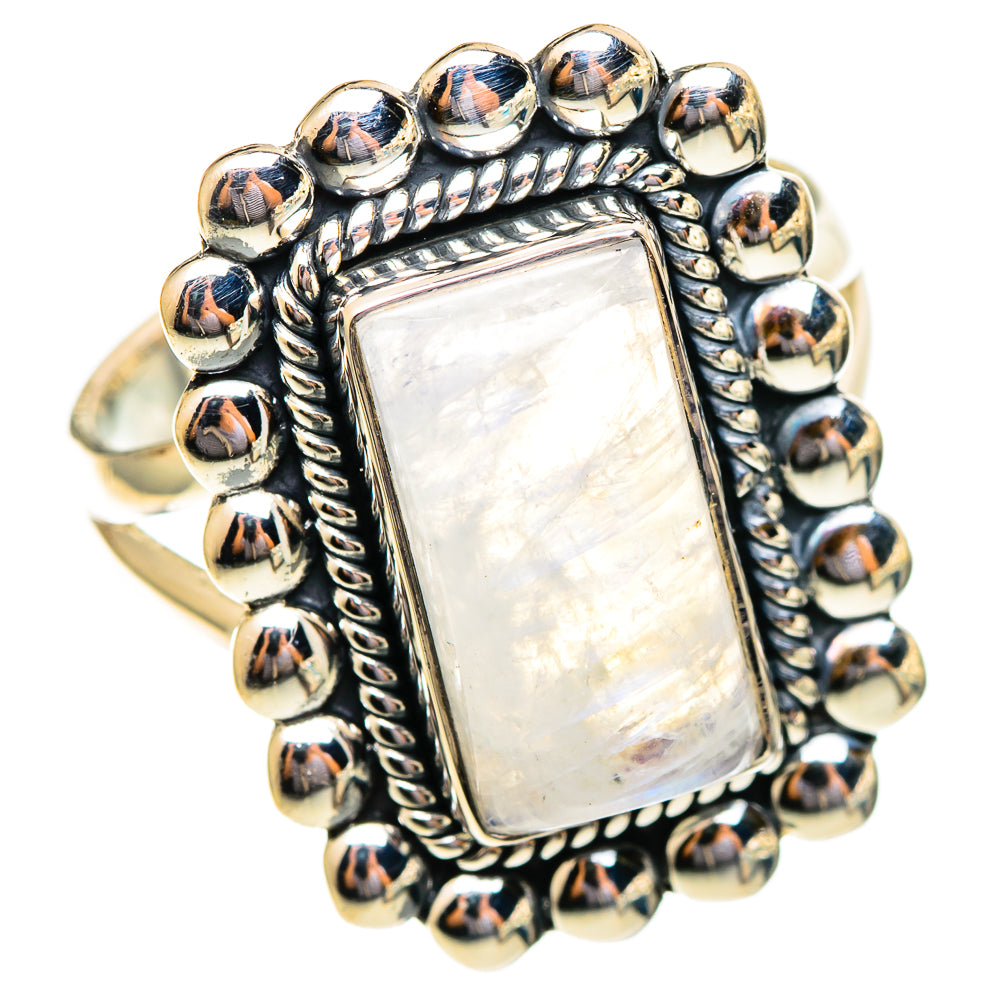 Rainbow Moonstone Rings handcrafted by Ana Silver Co - RING108139 - Photo 2