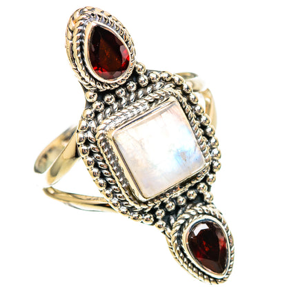 Rainbow Moonstone Rings handcrafted by Ana Silver Co - RING108163 - Photo 2