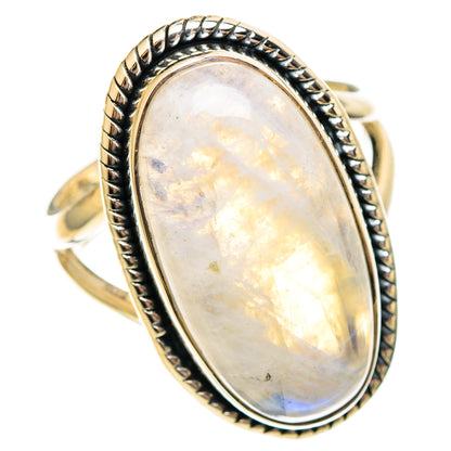 Rainbow Moonstone Rings handcrafted by Ana Silver Co - RING108169 - Photo 2
