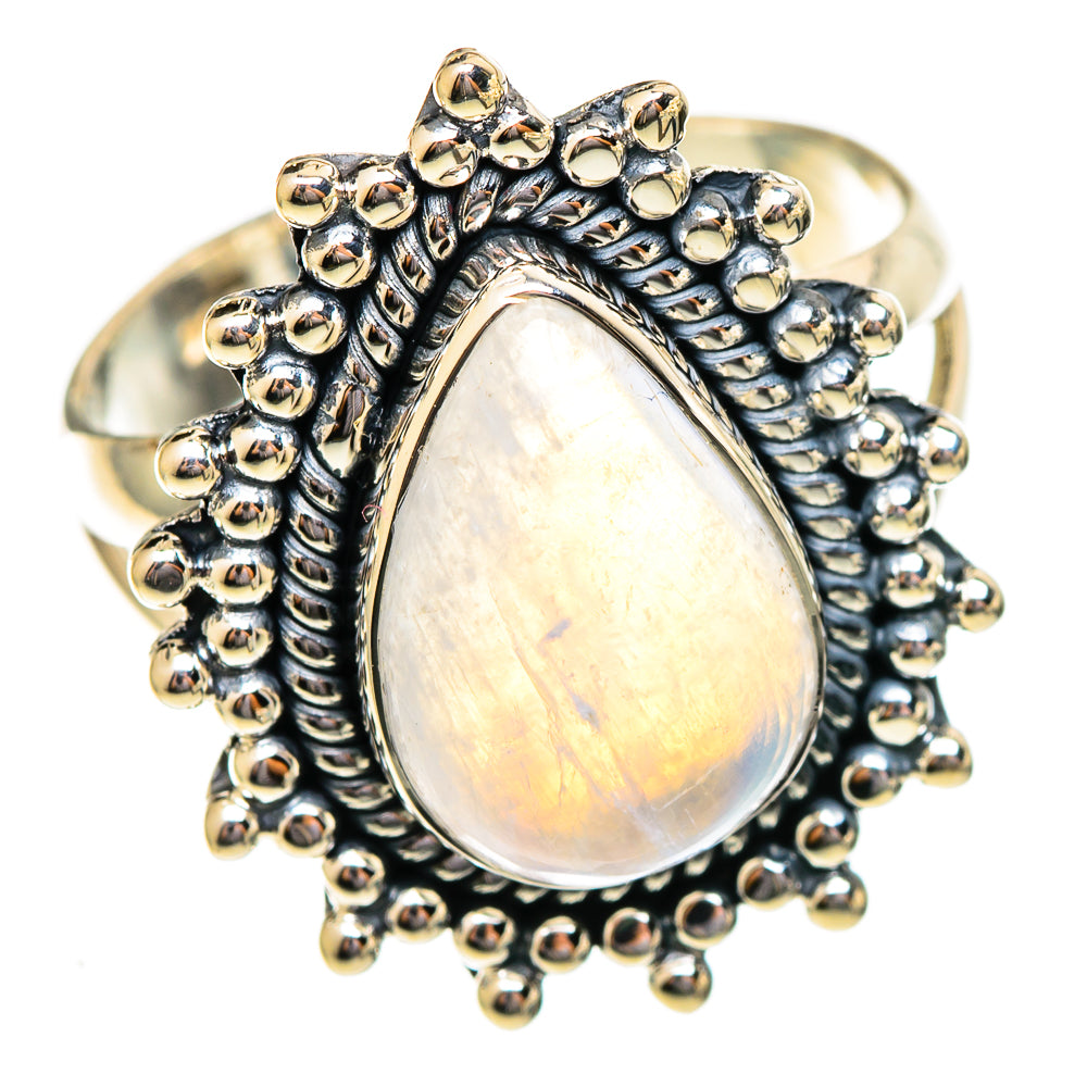 Rainbow Moonstone Rings handcrafted by Ana Silver Co - RING108171 - Photo 2