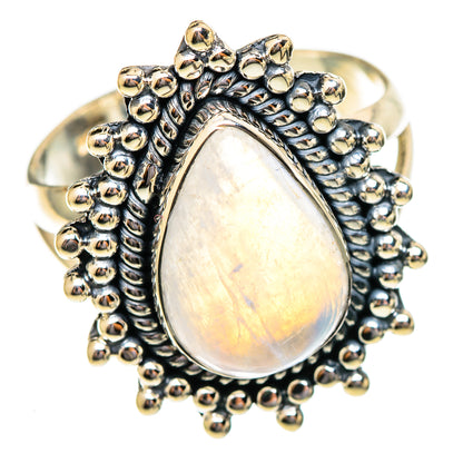 Rainbow Moonstone Rings handcrafted by Ana Silver Co - RING108171 - Photo 2