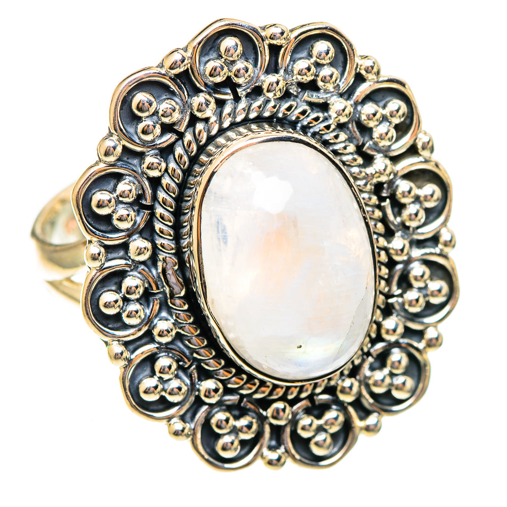 Rainbow Moonstone Rings handcrafted by Ana Silver Co - RING108174 - Photo 2