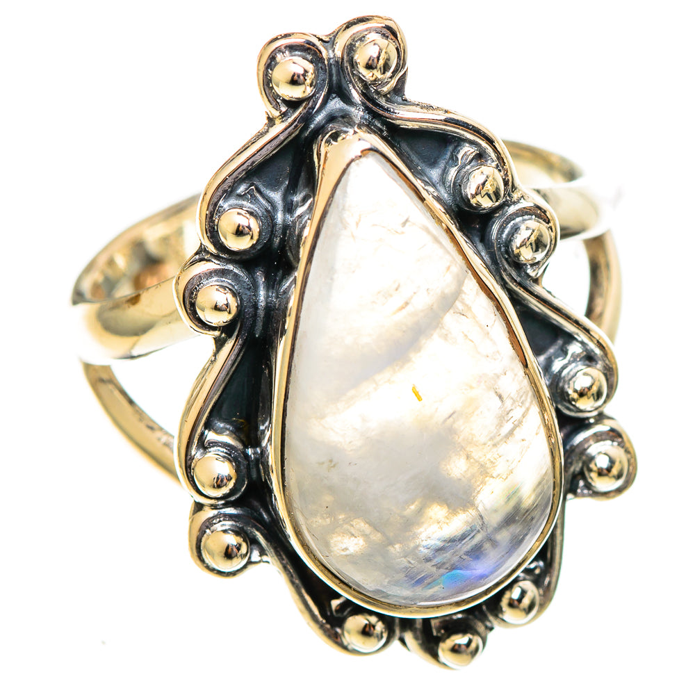Rainbow Moonstone Rings handcrafted by Ana Silver Co - RING108176 - Photo 2