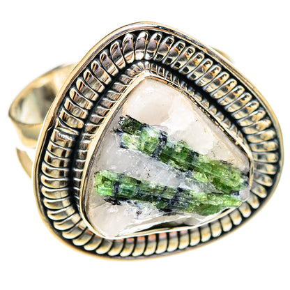 Green Tourmaline In Quartz Rings handcrafted by Ana Silver Co - RING108187 - Photo 2