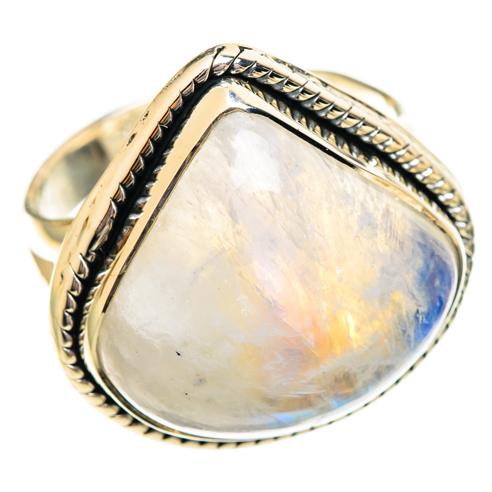 Rainbow Moonstone Rings handcrafted by Ana Silver Co - RING108202 - Photo 2
