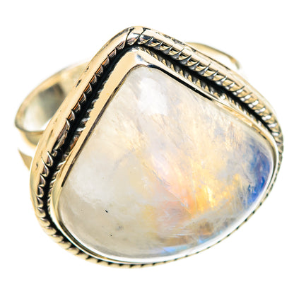 Rainbow Moonstone Rings handcrafted by Ana Silver Co - RING108202 - Photo 2
