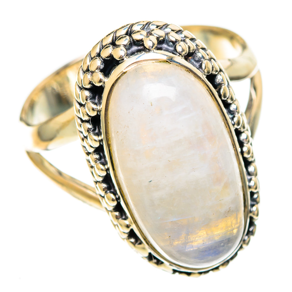 Rainbow Moonstone Rings handcrafted by Ana Silver Co - RING108203 - Photo 2