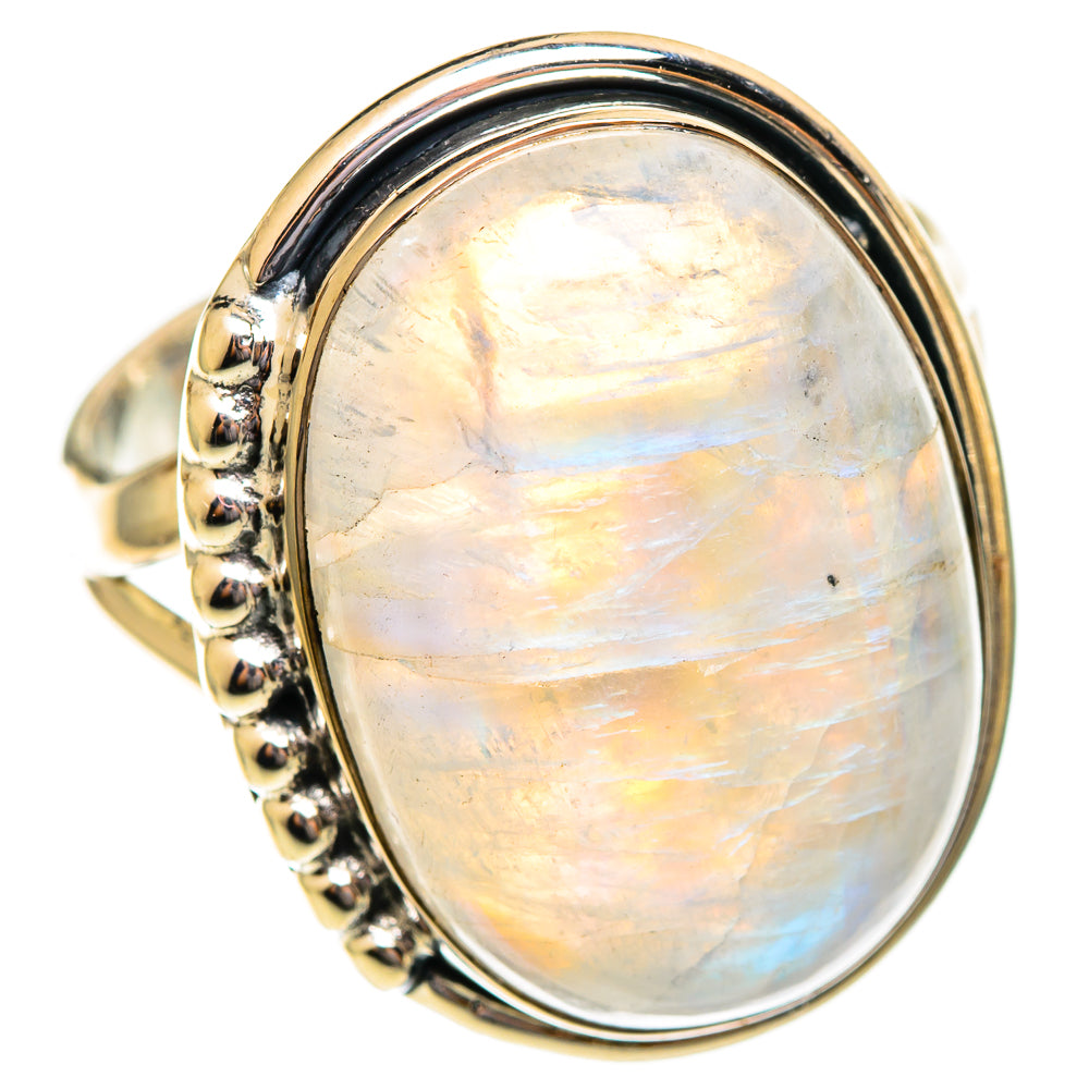 Rainbow Moonstone Rings handcrafted by Ana Silver Co - RING108205 - Photo 2