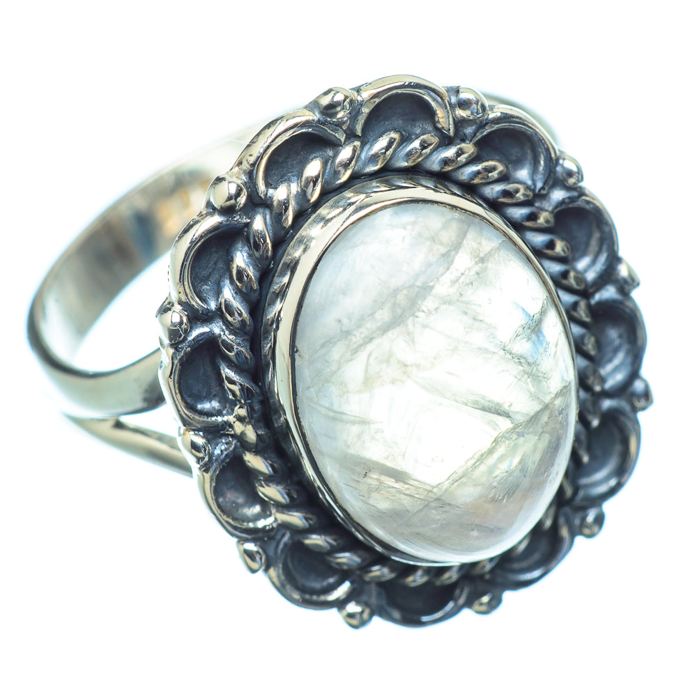 Rainbow Moonstone Rings handcrafted by Ana Silver Co - RING10823