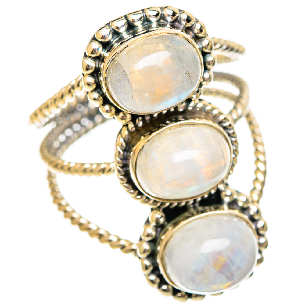 Rainbow Moonstone Rings handcrafted by Ana Silver Co - RING108244 - Photo 2