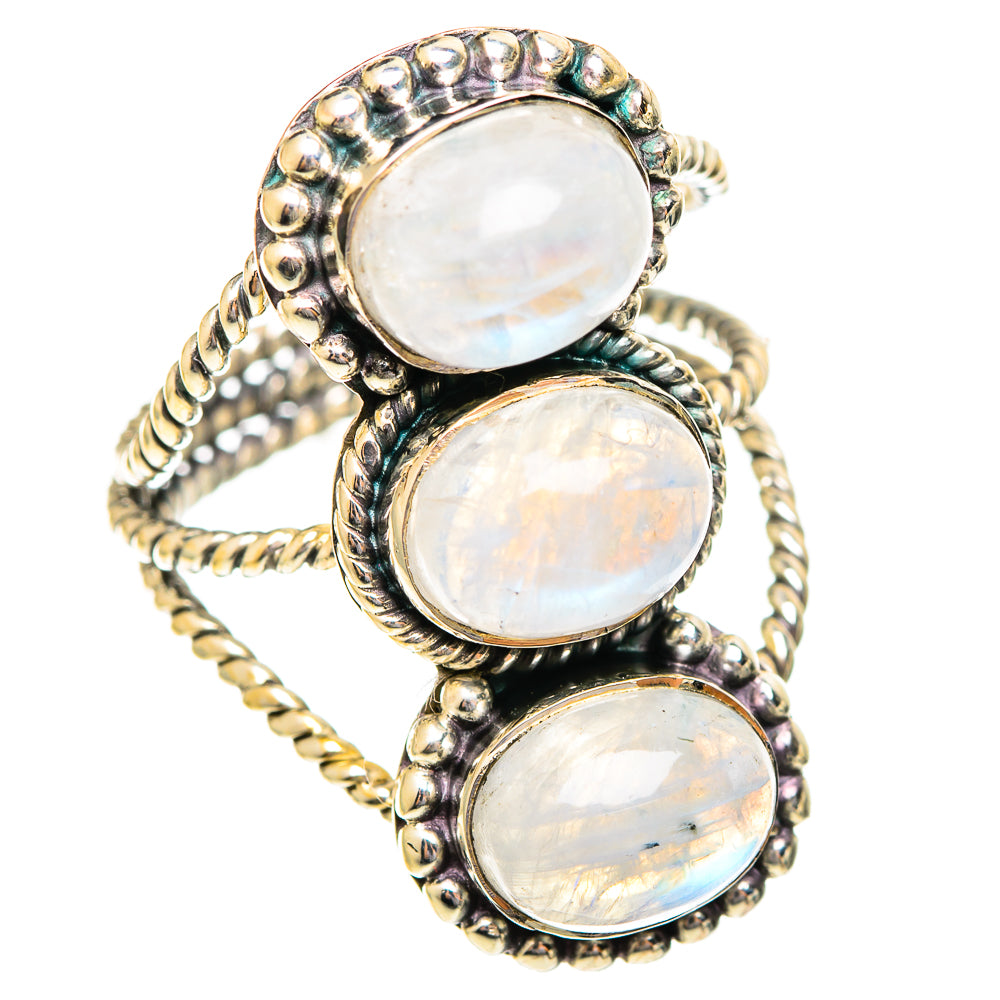 Rainbow Moonstone Rings handcrafted by Ana Silver Co - RING108278 - Photo 2