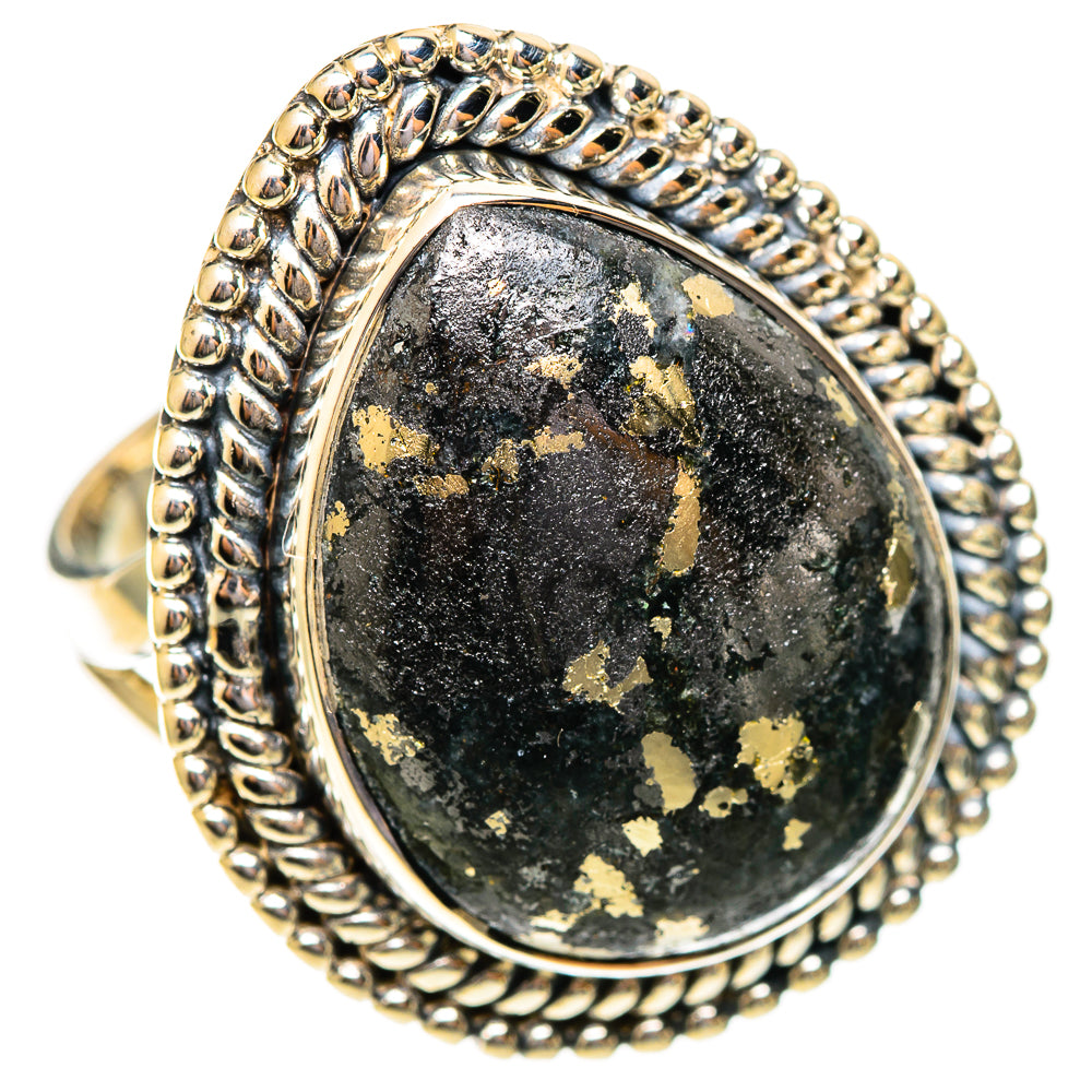 Pyrite Agate Rings handcrafted by Ana Silver Co - RING108307 - Photo 2