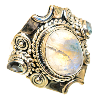 Rainbow Moonstone Rings handcrafted by Ana Silver Co - RING108311 - Photo 2