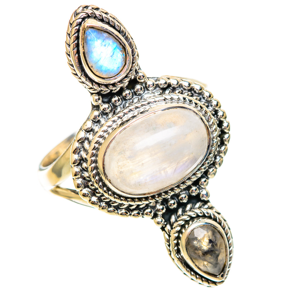 Rainbow Moonstone Rings handcrafted by Ana Silver Co - RING108314 - Photo 2