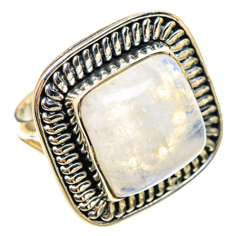 Rainbow Moonstone Rings handcrafted by Ana Silver Co - RING108315 - Photo 2