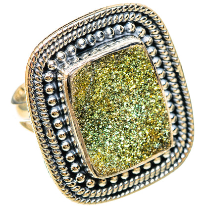 Spectro Pyrite Druzy Rings handcrafted by Ana Silver Co - RING108354 - Photo 2