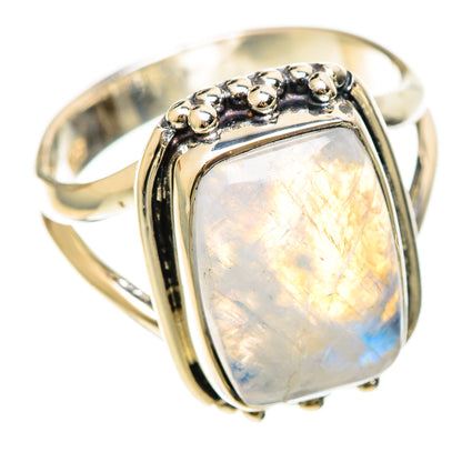 Rainbow Moonstone Rings handcrafted by Ana Silver Co - RING108357 - Photo 2