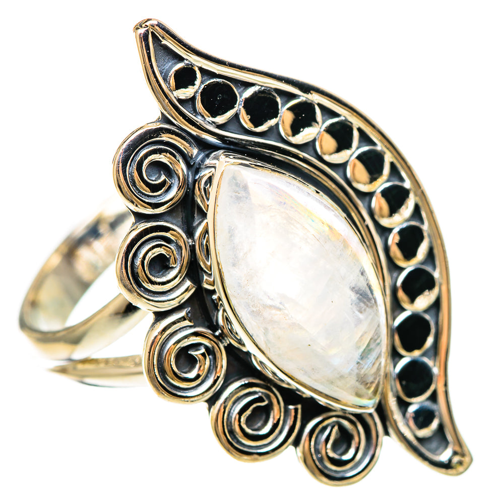 Rainbow Moonstone Rings handcrafted by Ana Silver Co - RING108358 - Photo 2