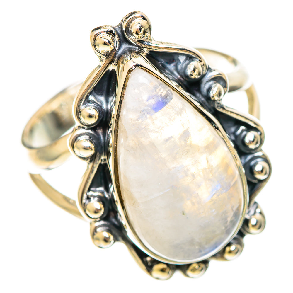 Rainbow Moonstone Rings handcrafted by Ana Silver Co - RING108359 - Photo 2