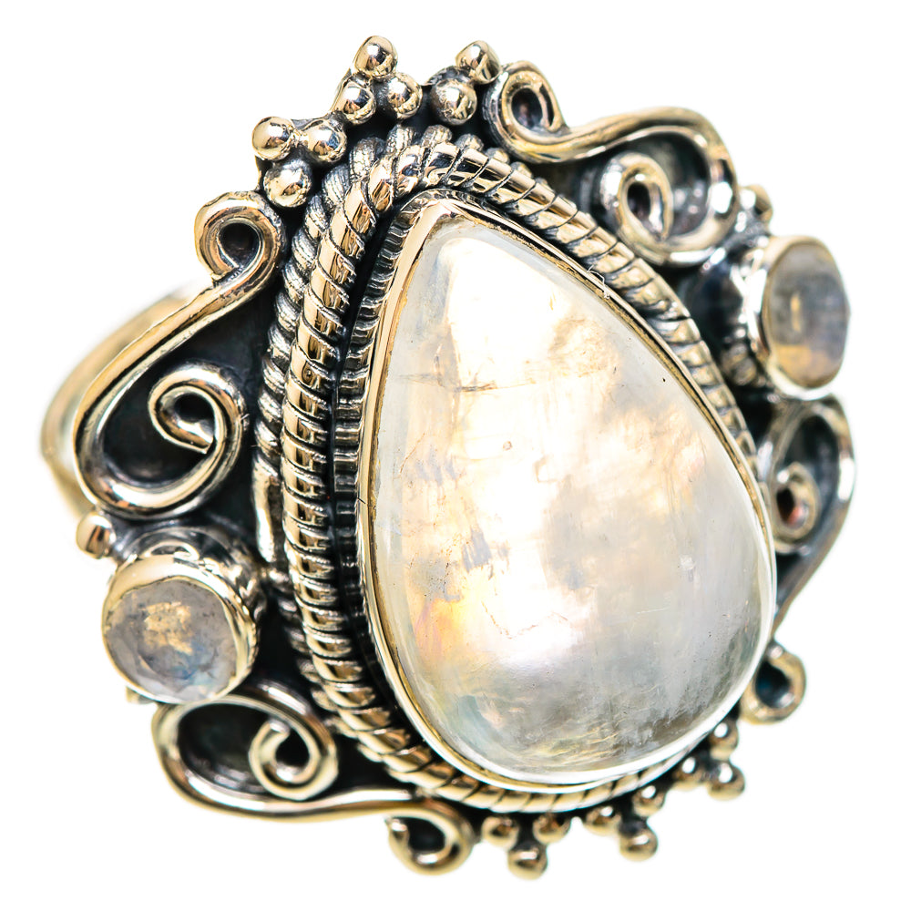 Rainbow Moonstone Rings handcrafted by Ana Silver Co - RING108360 - Photo 2
