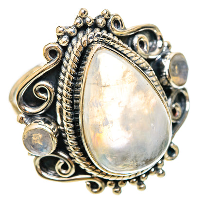 Rainbow Moonstone Rings handcrafted by Ana Silver Co - RING108360 - Photo 2