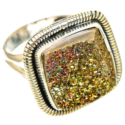 Spectro Pyrite Druzy Rings handcrafted by Ana Silver Co - RING108396 - Photo 2
