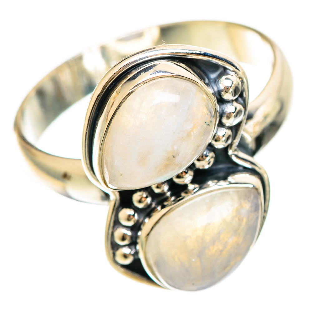 Rainbow Moonstone Rings handcrafted by Ana Silver Co - RING108403 - Photo 2
