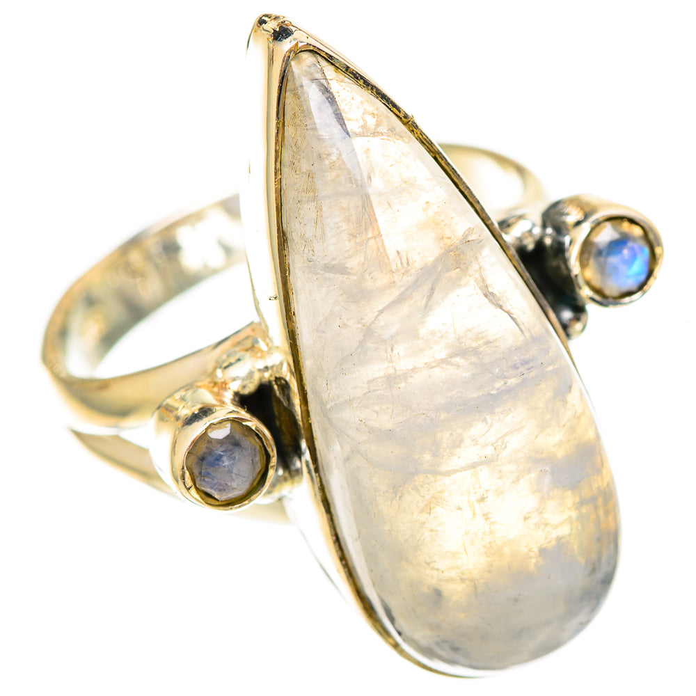 Rainbow Moonstone Rings handcrafted by Ana Silver Co - RING108404 - Photo 2
