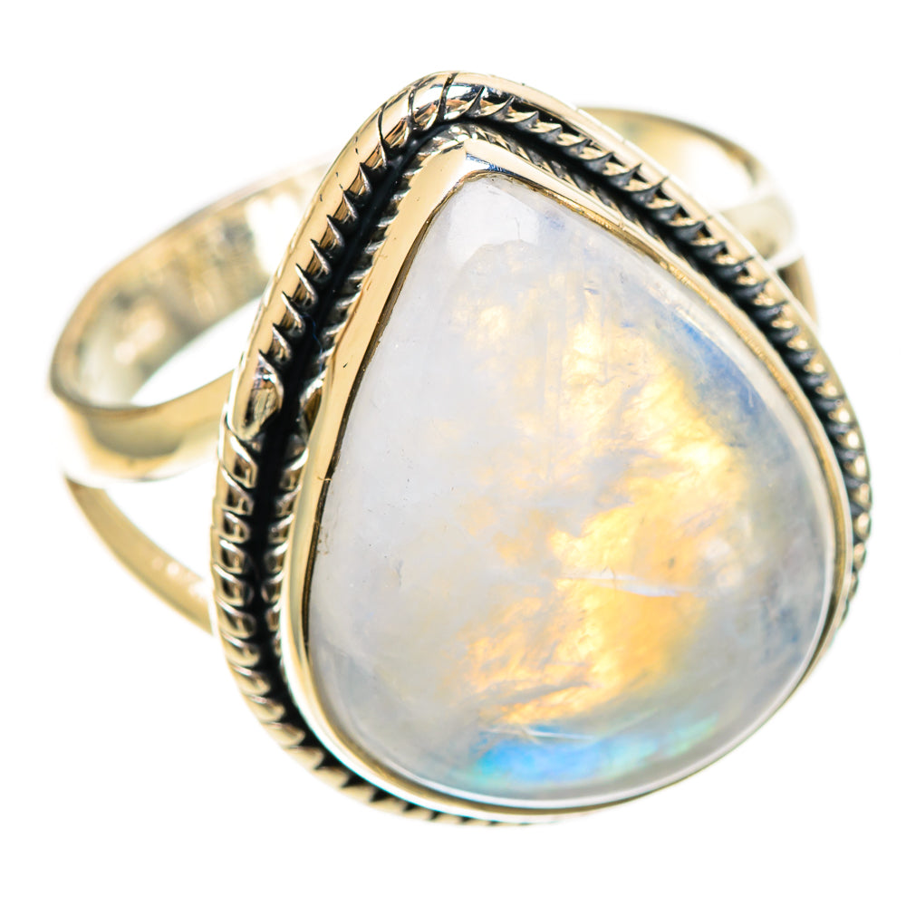 Rainbow Moonstone Rings handcrafted by Ana Silver Co - RING108406 - Photo 2