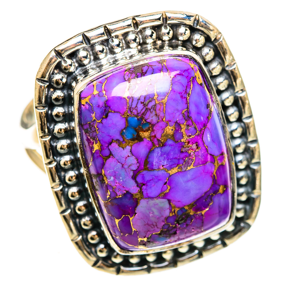 Purple Copper Composite Turquoise Rings handcrafted by Ana Silver Co - RING108432 - Photo 2