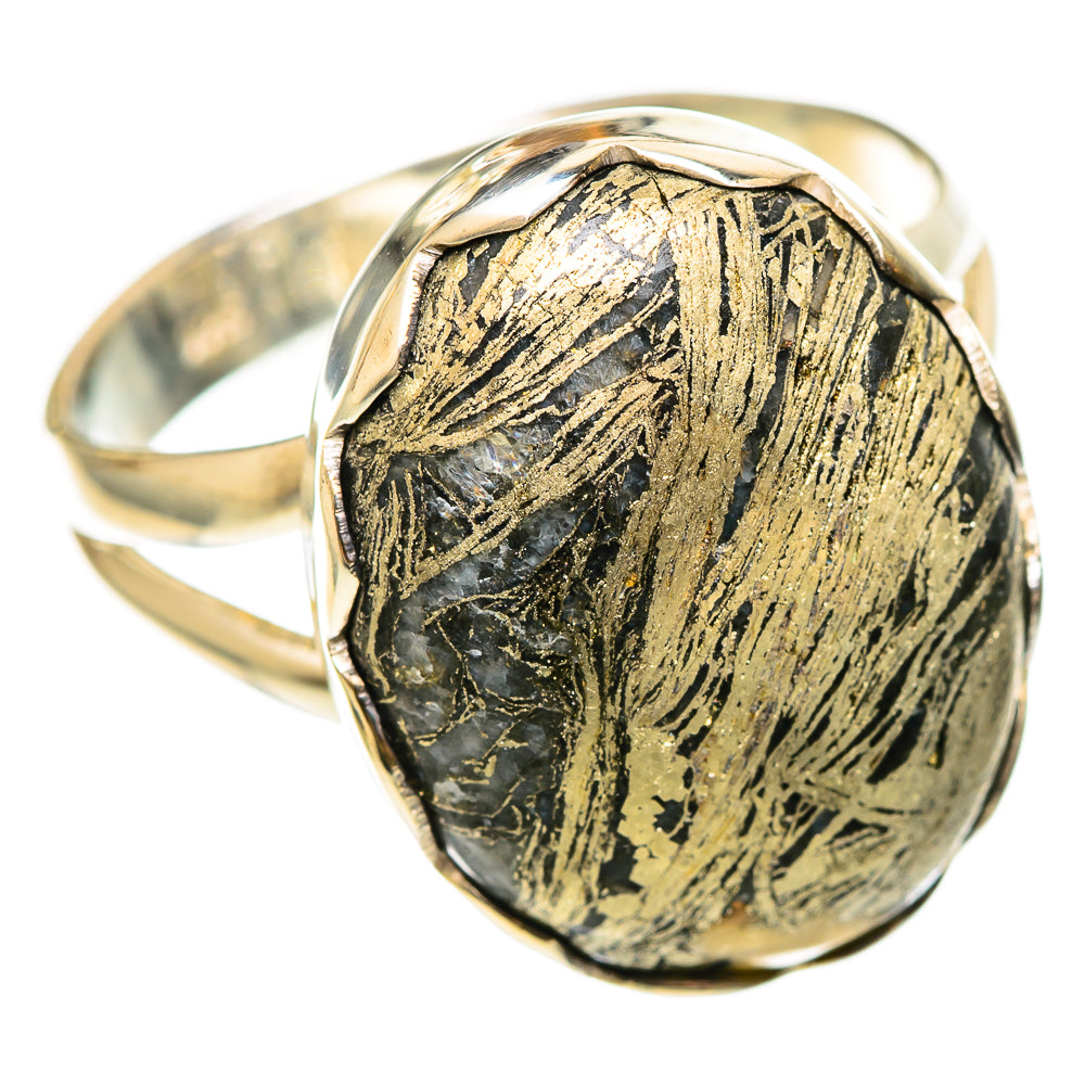 Pyrite Agate Rings handcrafted by Ana Silver Co - RING108435 - Photo 2
