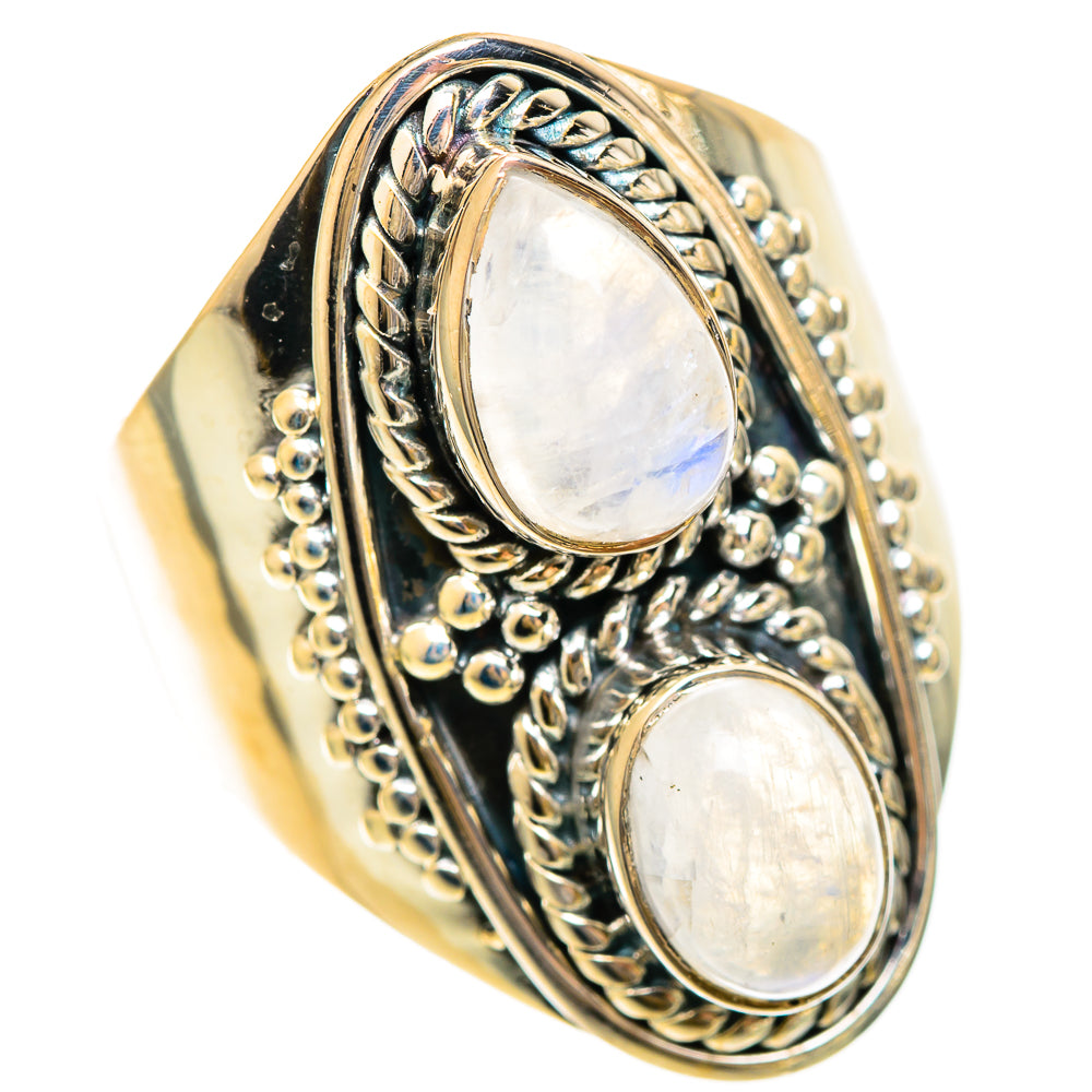 Rainbow Moonstone Rings handcrafted by Ana Silver Co - RING108440 - Photo 2