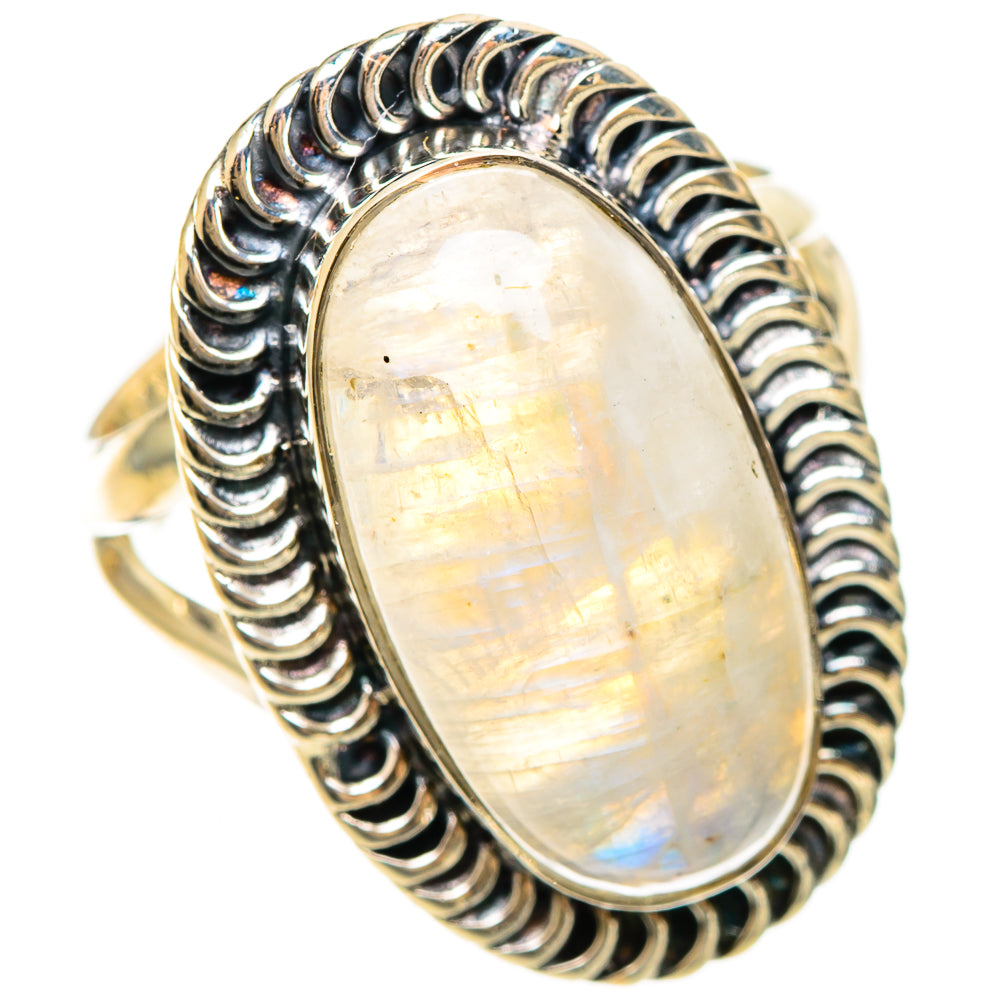 Rainbow Moonstone Rings handcrafted by Ana Silver Co - RING108441 - Photo 2