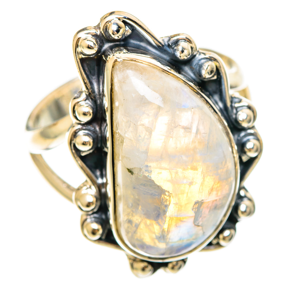 Rainbow Moonstone Rings handcrafted by Ana Silver Co - RING108442 - Photo 2