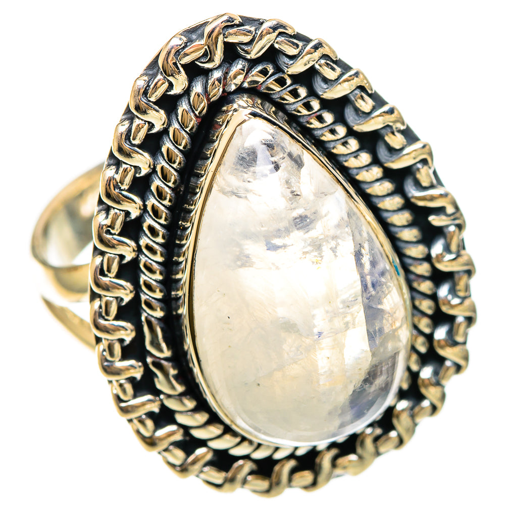 Rainbow Moonstone Rings handcrafted by Ana Silver Co - RING108444 - Photo 2