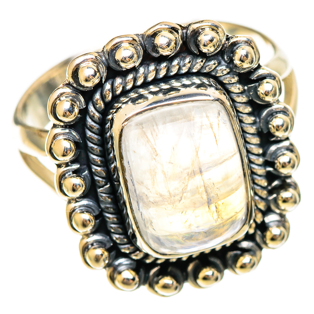 Rainbow Moonstone Rings handcrafted by Ana Silver Co - RING108445 - Photo 2
