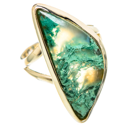 Green Moss Agate Rings handcrafted by Ana Silver Co - RING108458 - Photo 2