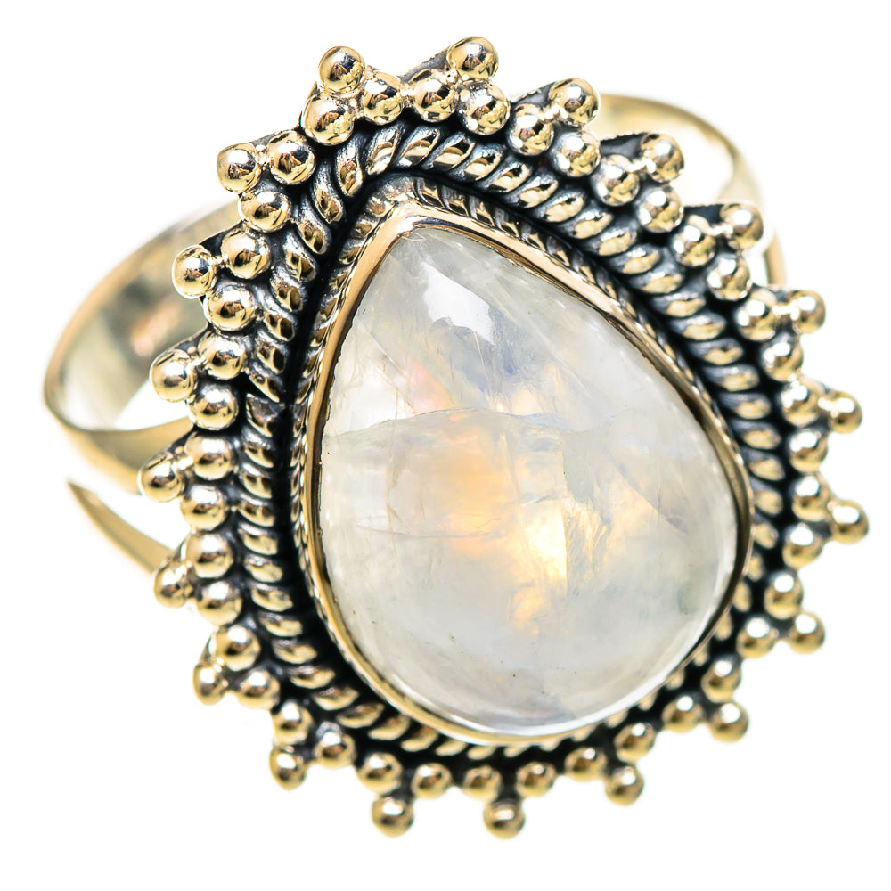 Rainbow Moonstone Rings handcrafted by Ana Silver Co - RING108474 - Photo 2