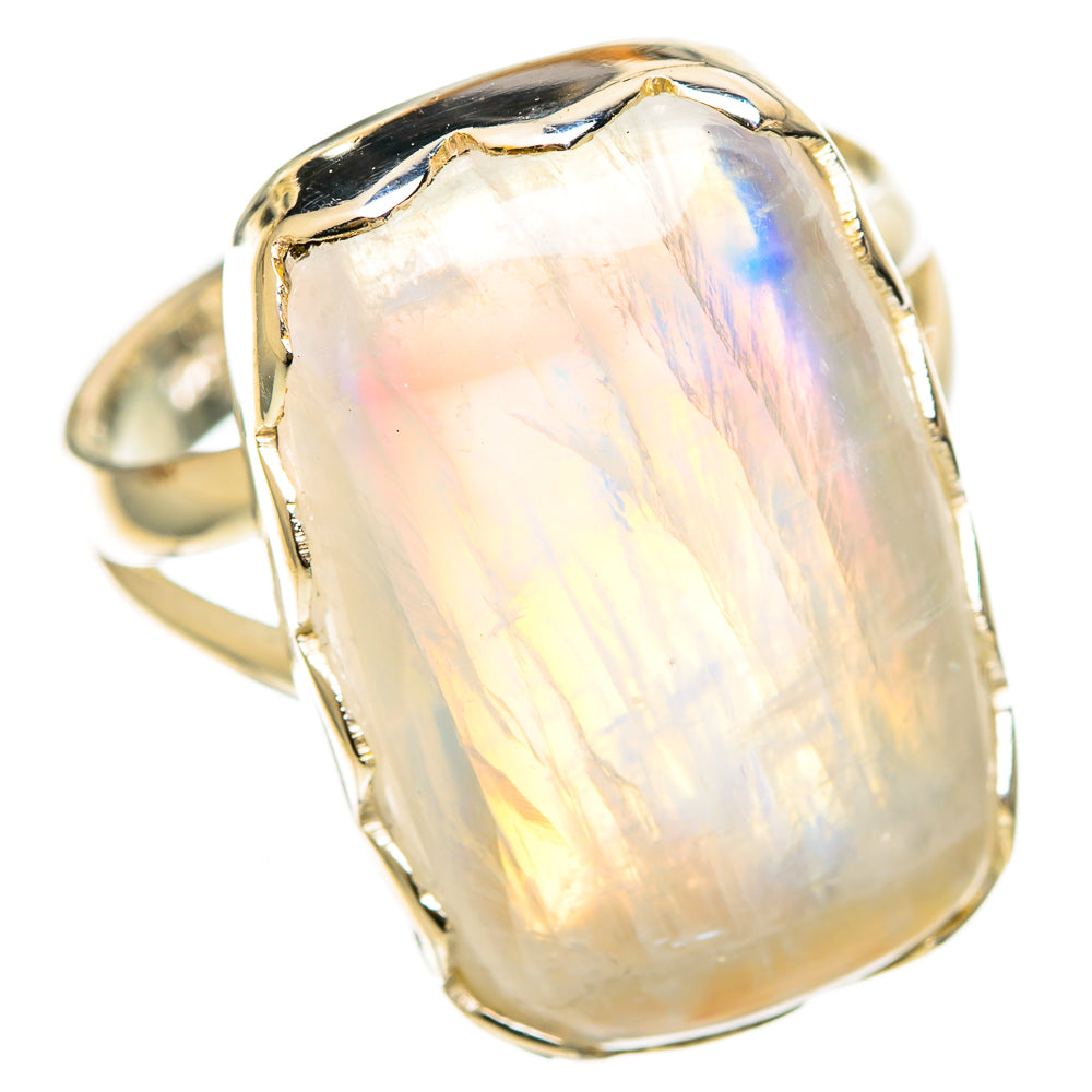 Rainbow Moonstone Rings handcrafted by Ana Silver Co - RING108475 - Photo 2