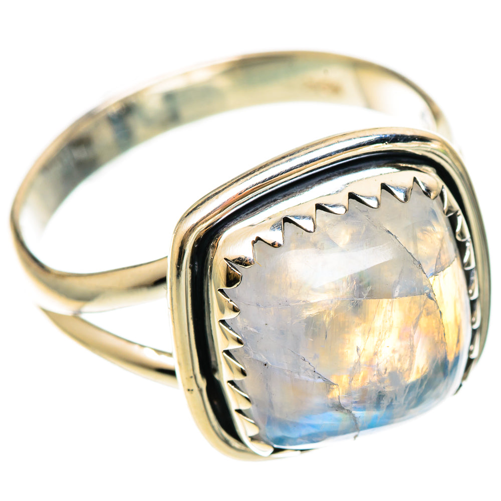 Rainbow Moonstone Rings handcrafted by Ana Silver Co - RING108510 - Photo 2