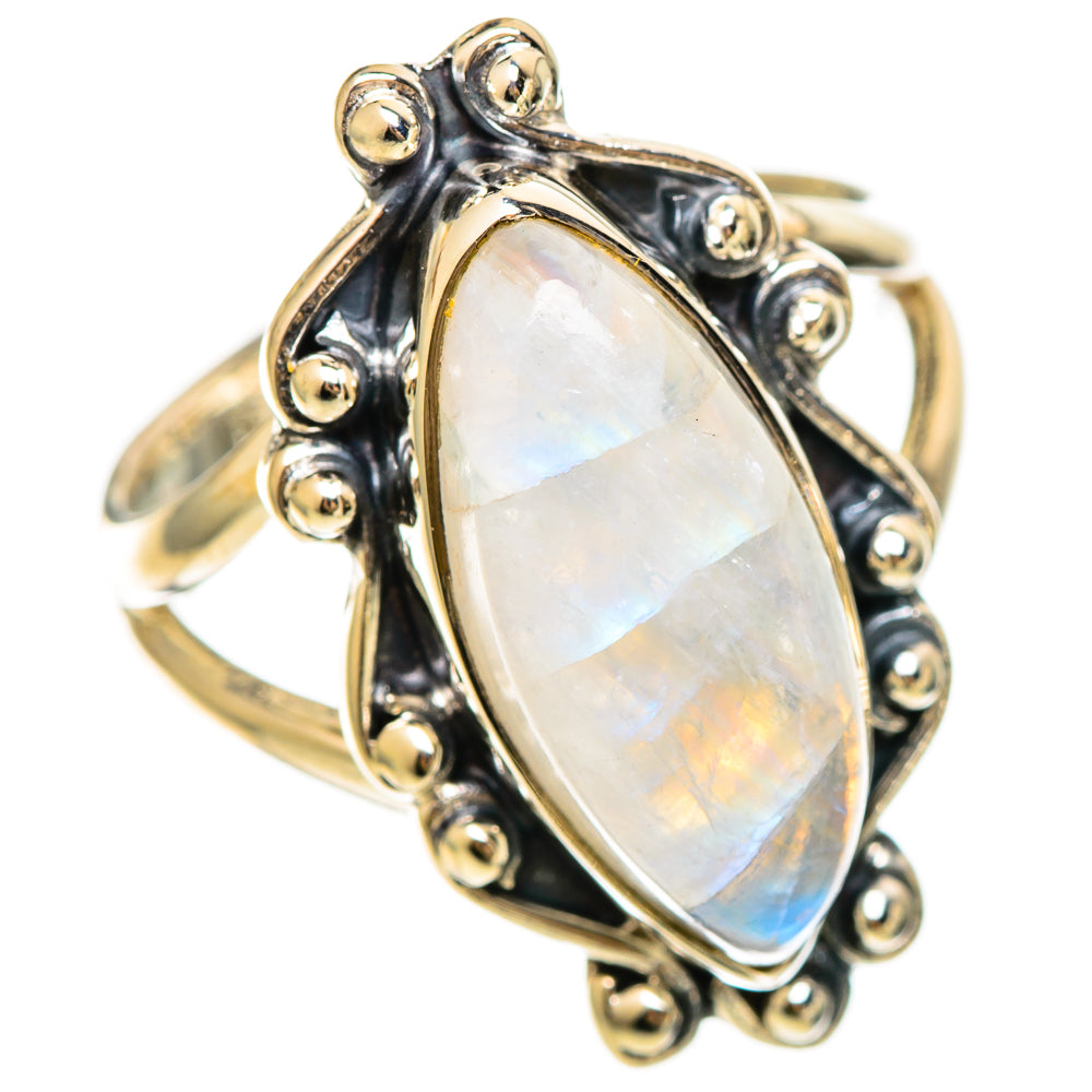 Rainbow Moonstone Rings handcrafted by Ana Silver Co - RING108512 - Photo 2