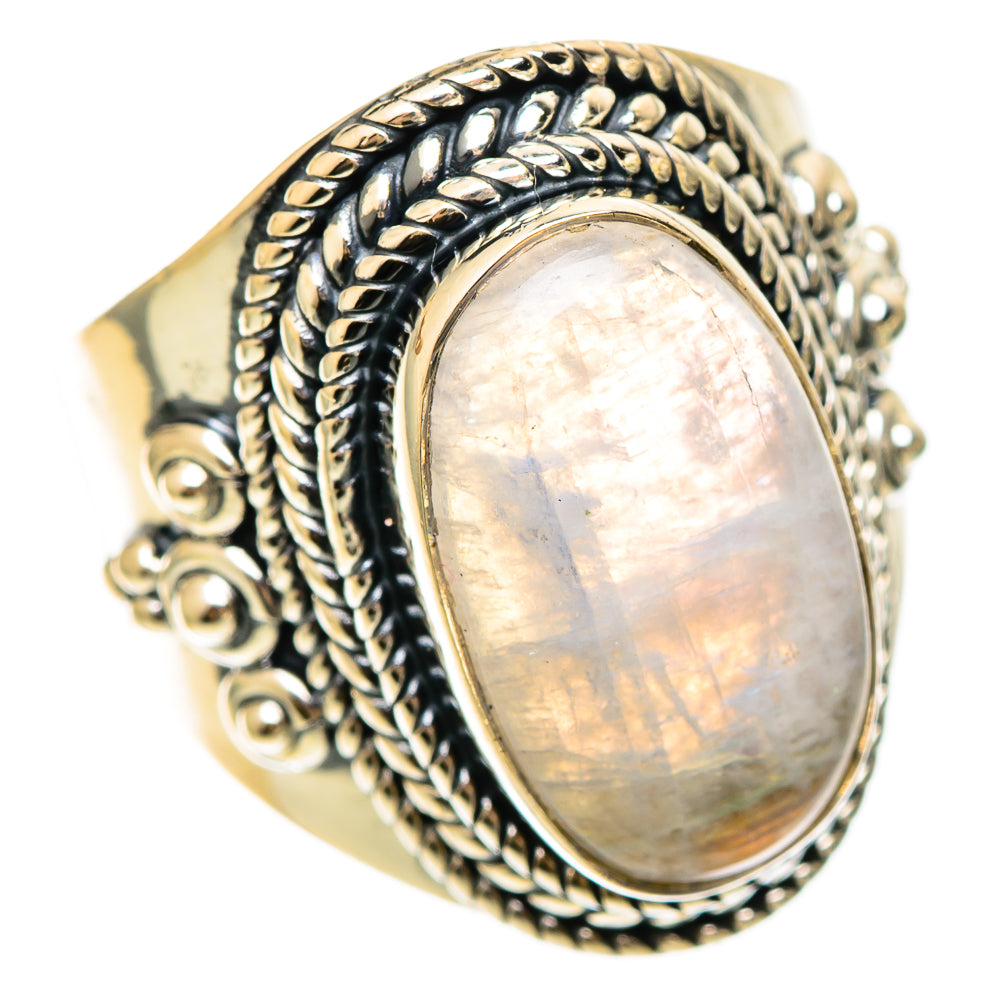 Rainbow Moonstone Rings handcrafted by Ana Silver Co - RING108513 - Photo 2