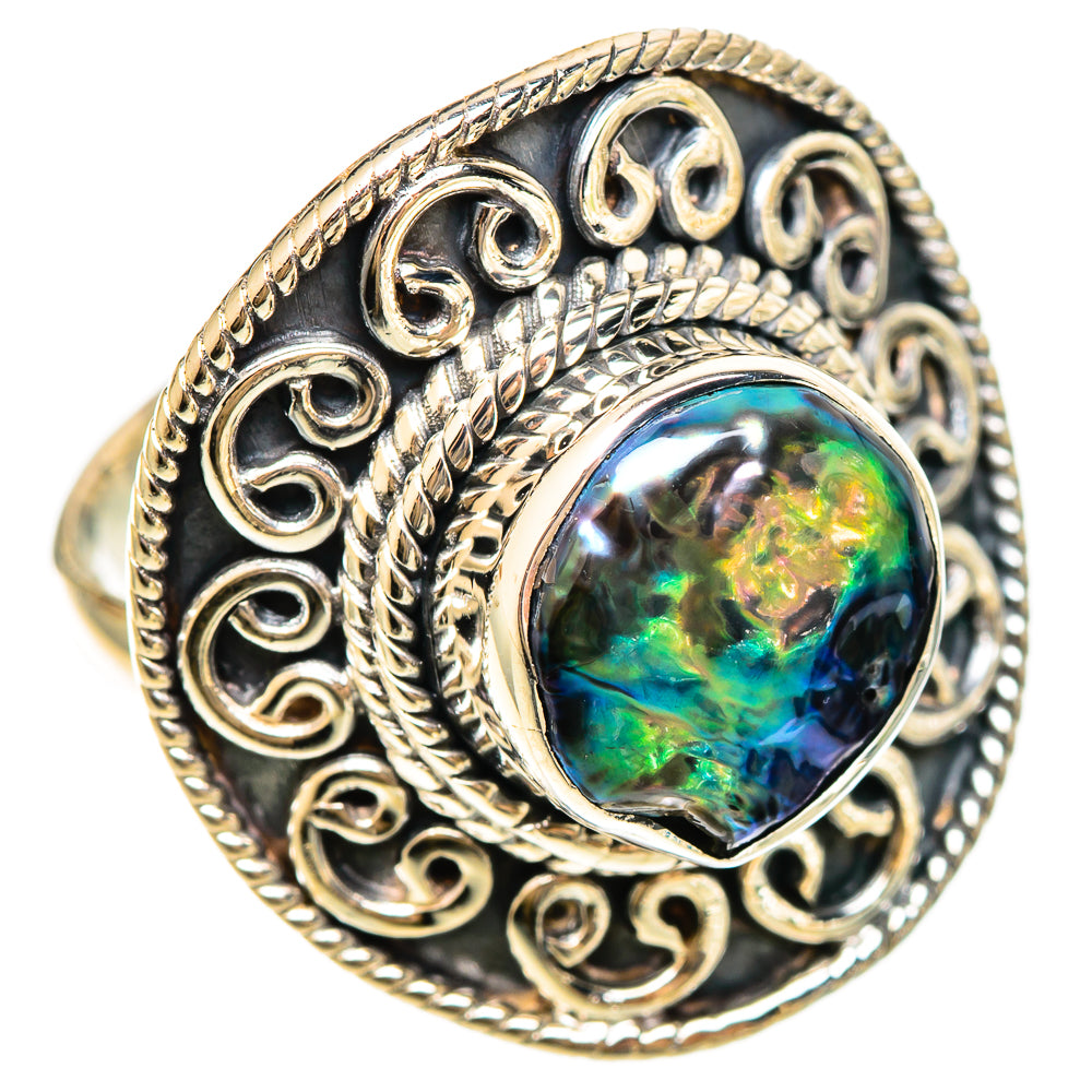 Titanium Mother Of Pearl Rings handcrafted by Ana Silver Co - RING108537 - Photo 2