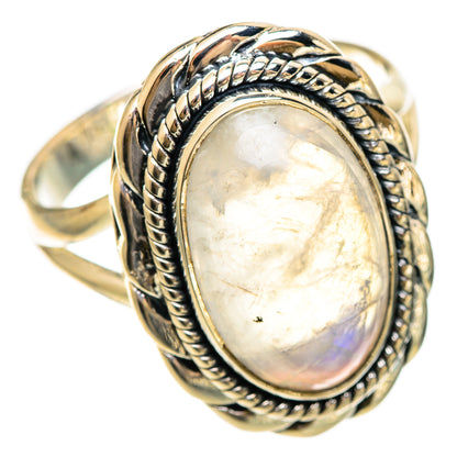 Rainbow Moonstone Rings handcrafted by Ana Silver Co - RING108540 - Photo 2