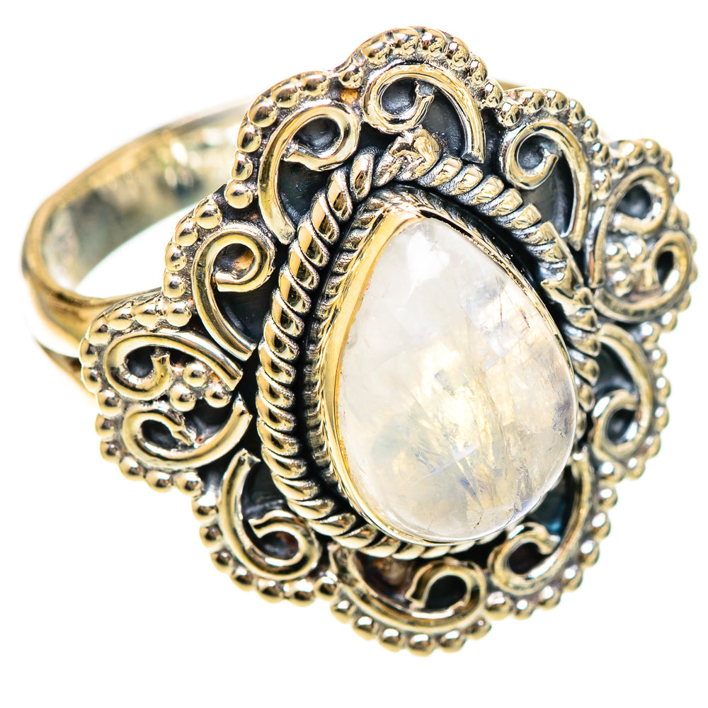 Rainbow Moonstone Rings handcrafted by Ana Silver Co - RING108543 - Photo 2