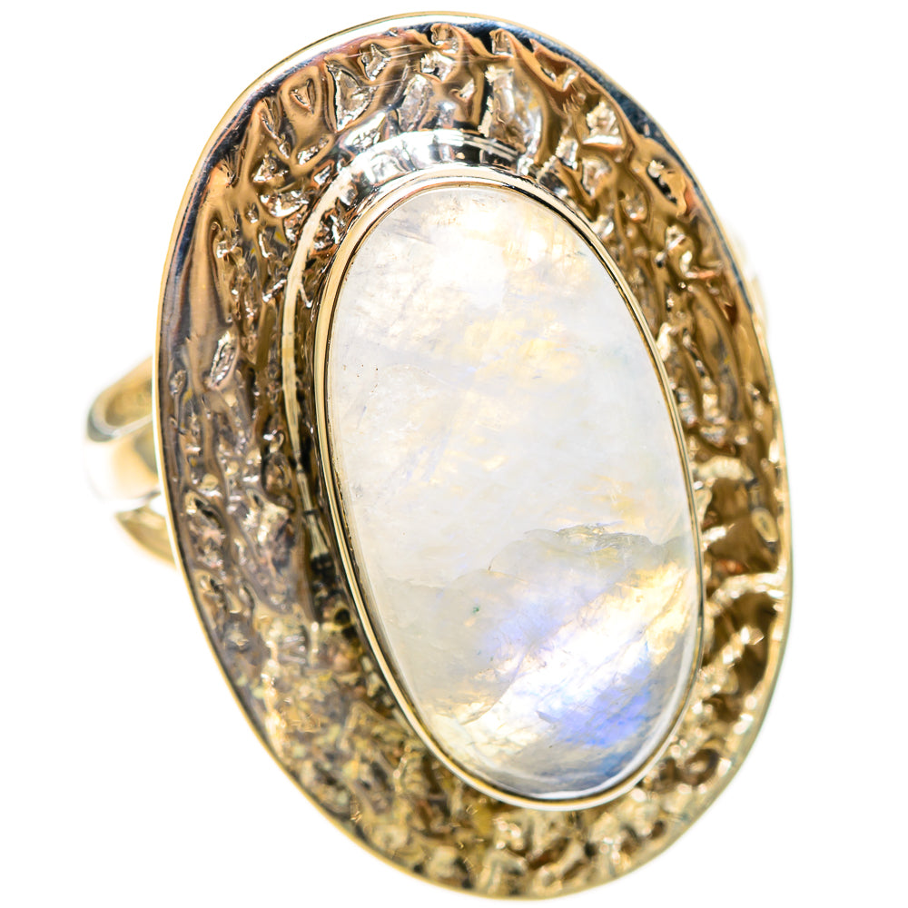 Rainbow Moonstone Rings handcrafted by Ana Silver Co - RING108544 - Photo 2