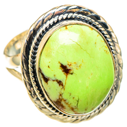 Lemon Chrysoprase Rings handcrafted by Ana Silver Co - RING108559 - Photo 2
